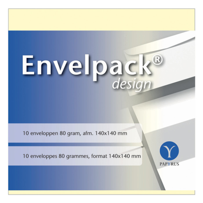 Envelop Papyrus Envelpack Design vierkant 140x140mm ivoor 894410 10 stuks