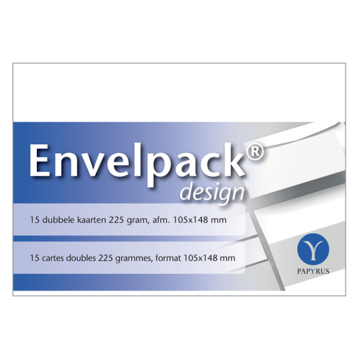 Dubbele kaart Papyrus Envelpack Design A6 105x148mm wit 894456 15 stuks
