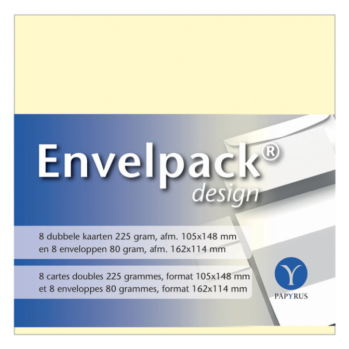 Dubbele kaart Papyrus Envelpack Design C6 114x162mm ivoor 894430 set van 8