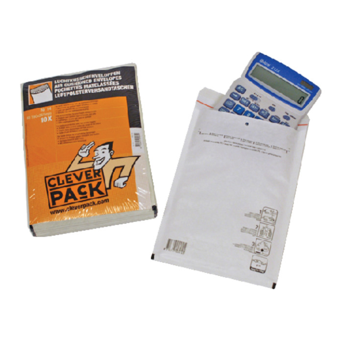 Envelop CleverPack luchtkussen nr14 180x265mm wit pak à 10 stuks