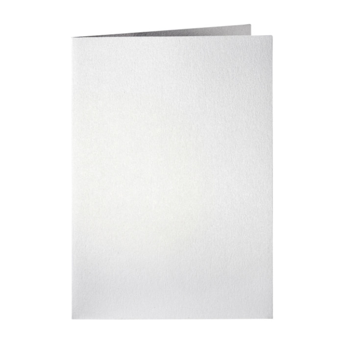 Correspondentiekaart Papicolor dubbel 105x148mm metallic parelwit pak à 6 stuks
