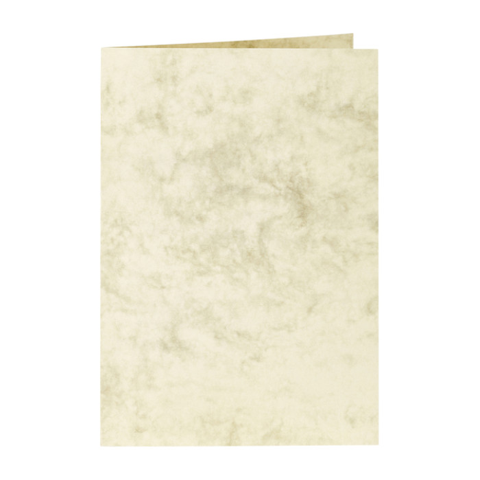 Correspondentiekaart Papicolor dubbel 105x148mm marmer ivoor pak à 6 stuks
