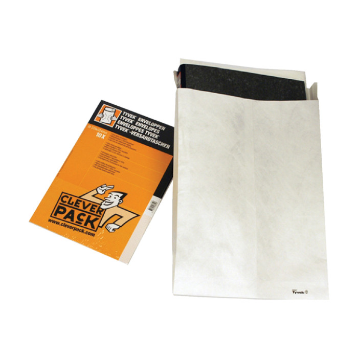 Envelop CleverPack Tyvek C4 229x324mm zelfklevend wit pak à 10 stuks