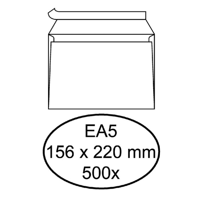 Envelop Hermes bank EA5 156x220mm zelfklevend wit doos à 500 stuks