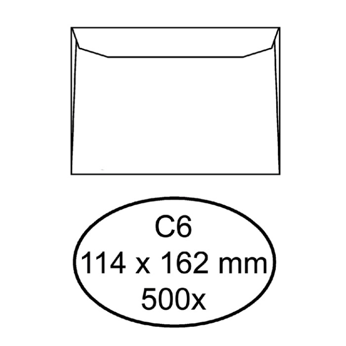 Envelop Quantore bank C6 114x162mm wit 500 stuks