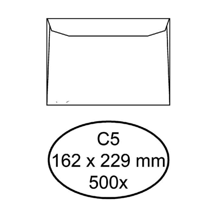 Envelop Hermes bank C5 162x229mm gegomd wit doos à 500 stuks