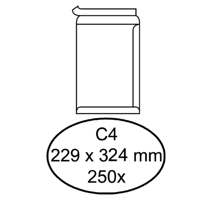 Envelop Quantore akte C4 229x324mm zelfklevend wit 250 stuks