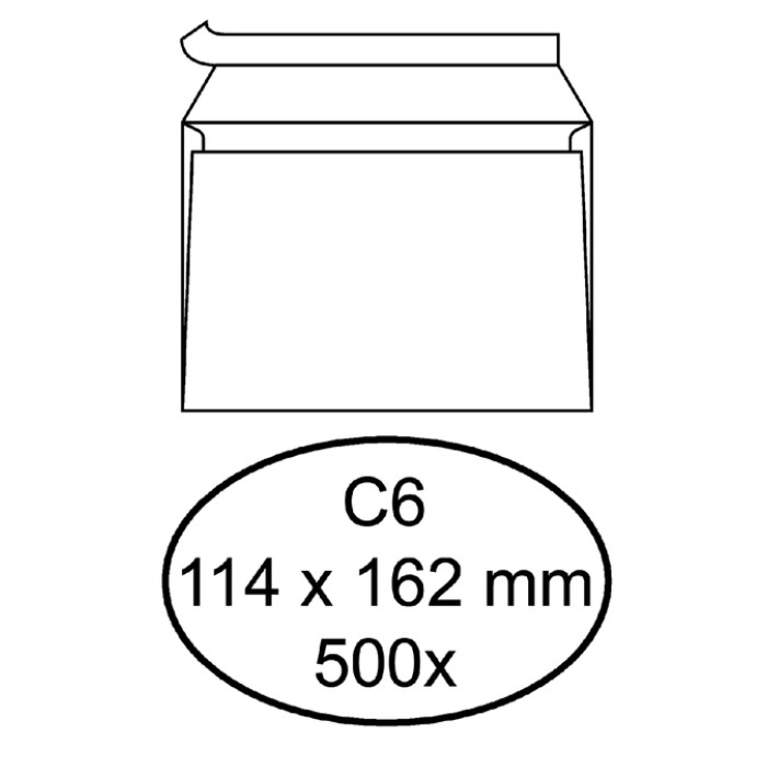 Envelop Quantore bank C6 114x162mm zelfklevend wit 500 stuks