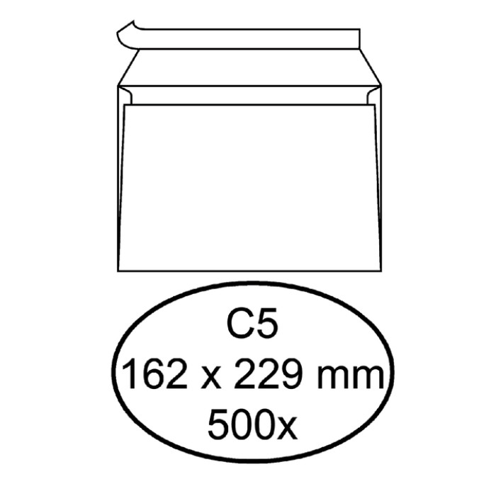 Envelop Quantore bank C5 162x229mm zelfklevend wit 500 stuks
