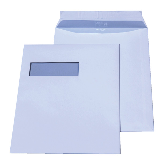 Envelop Hermes akte C4 229x324mm venster 4x11links 250 stuks