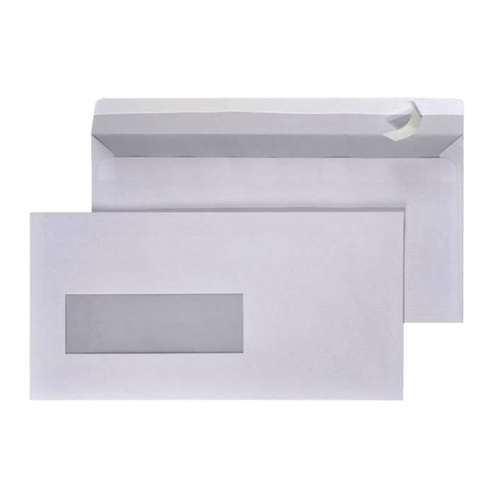 Envelop Quantore 110x220mm venster 4x11cm links zelfklevend 500 stuks