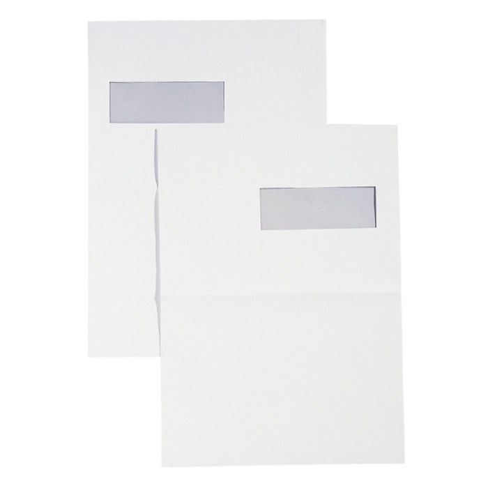 Envelop Hermes akte EA4 220x312mm venster rechts 4x11cm zelfklevend wit doos à 250 stuks
