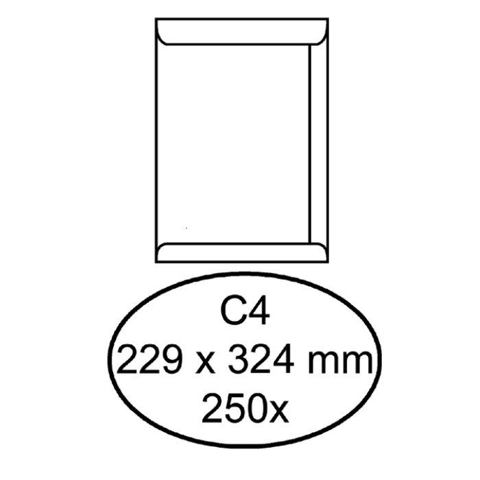 Envelop Hermes akte C4 229x324mm gegomd wit doos à 250 stuks