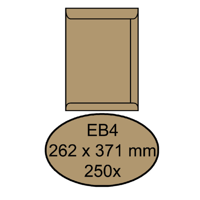 Envelop Quantore akte EB4 262x371mm bruinkraft 250 stuks