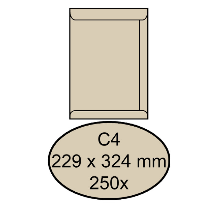 Envelop Quantore akte C4 229x324mm creme kraft 250 stuks