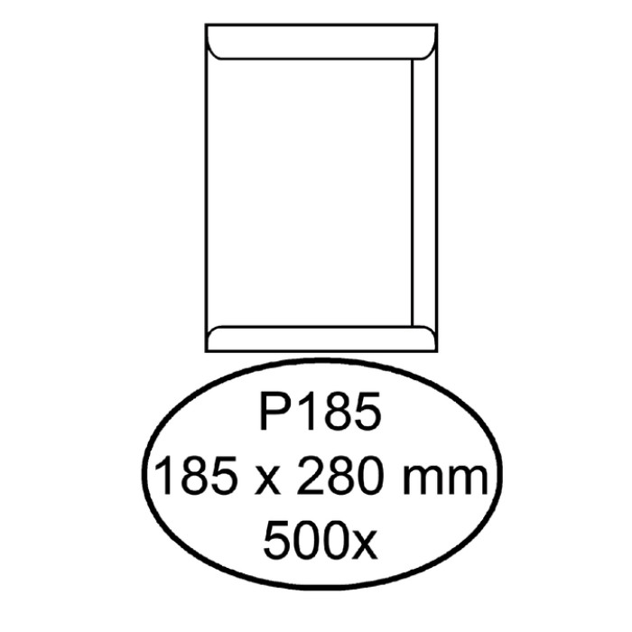 Envelop Quantore akte P185 185x280mm wit 500 stuks