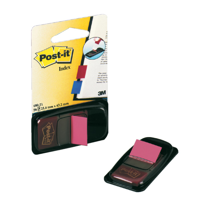Indextabs Post-it 680 25.4x43.2mm felroze 50 tabs