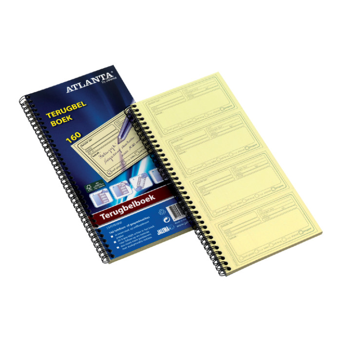 Terugbelboek Djois Atlanta recycled papier 74x128mm 400notities 100vel