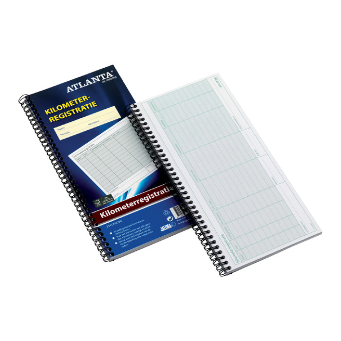 Kilometer registratieboek Djois Atlanta 40x2vel met spiraal