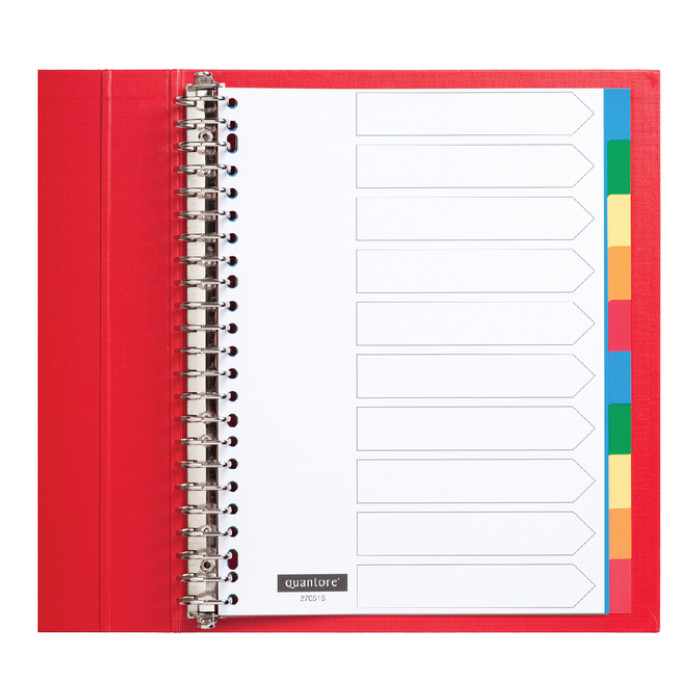 Tabbladen Quantore 23-gaats 10-delig assorti tabs PP