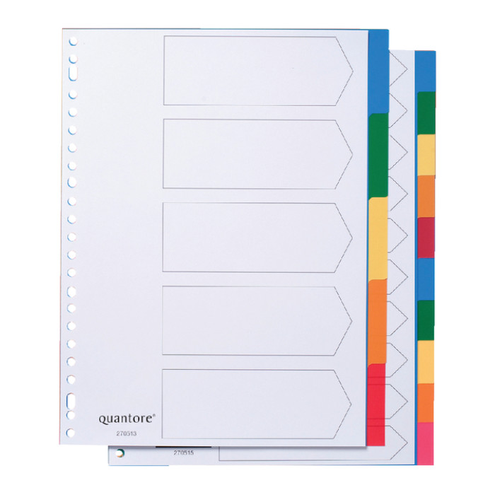 Tabbladen Quantore 23-gaats 10-delig assorti tabs PP