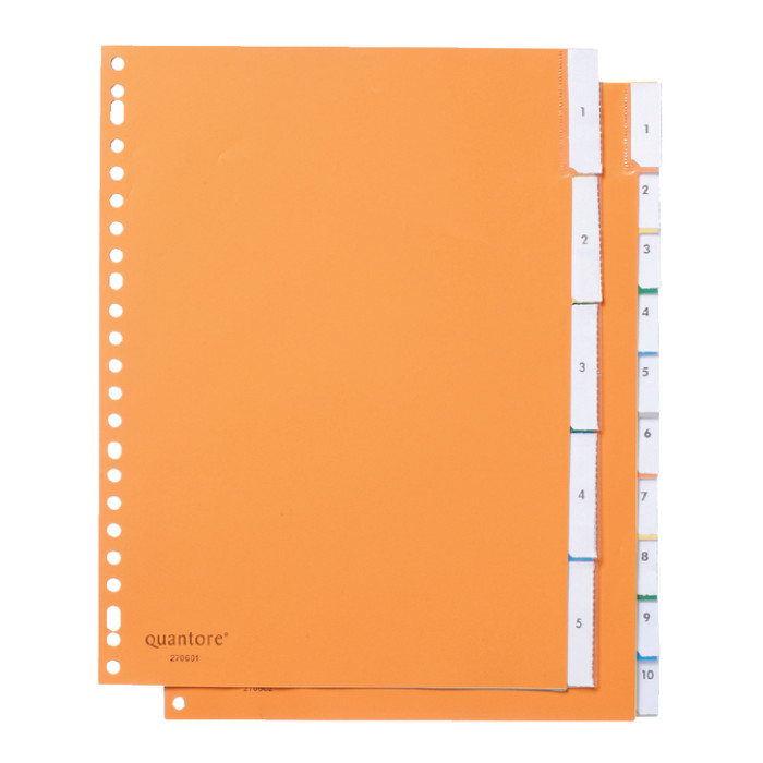 Tabbladen Quantore 23-gaats 10-delig met venster assorti PP