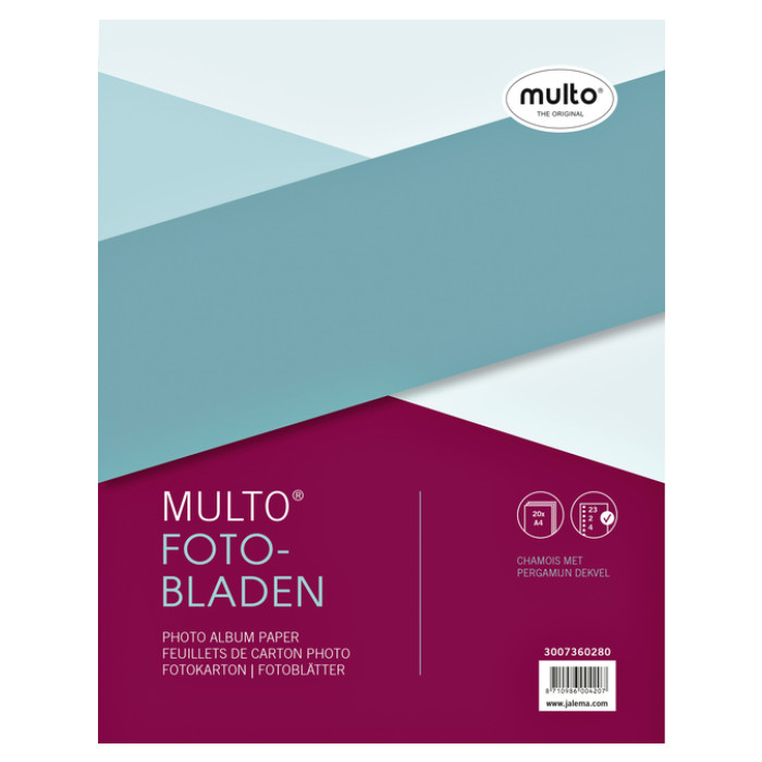 Interieur Multo fotobladen A4 23-gaats met dekvel chamois 20 vel