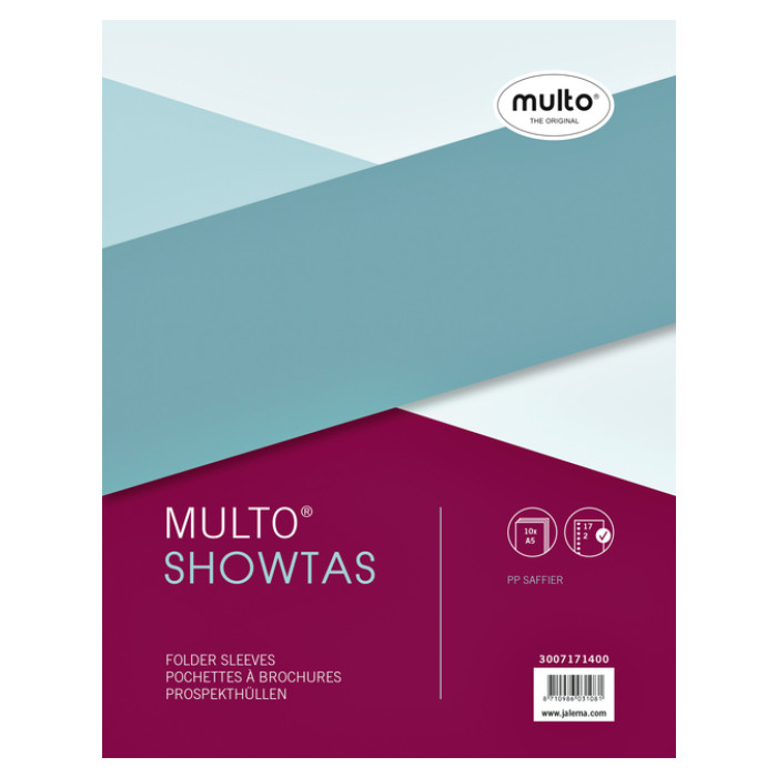 Showtas Multo A5 17-gaats PP 0.08mm nerf 10 stuks