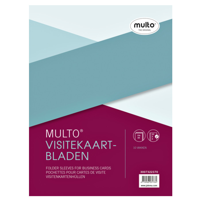 Showtas Multo 23-gaats A4 235x312mm PP voor 10 visitekaartjes 10 stuks