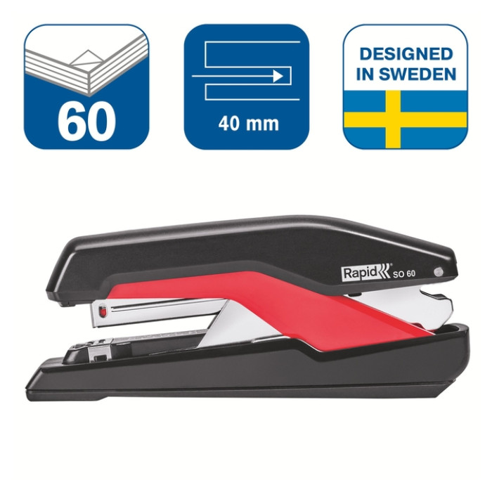 Nietmachine Rapid Supreme fullstrip S1O60 60 vel zwart/rood