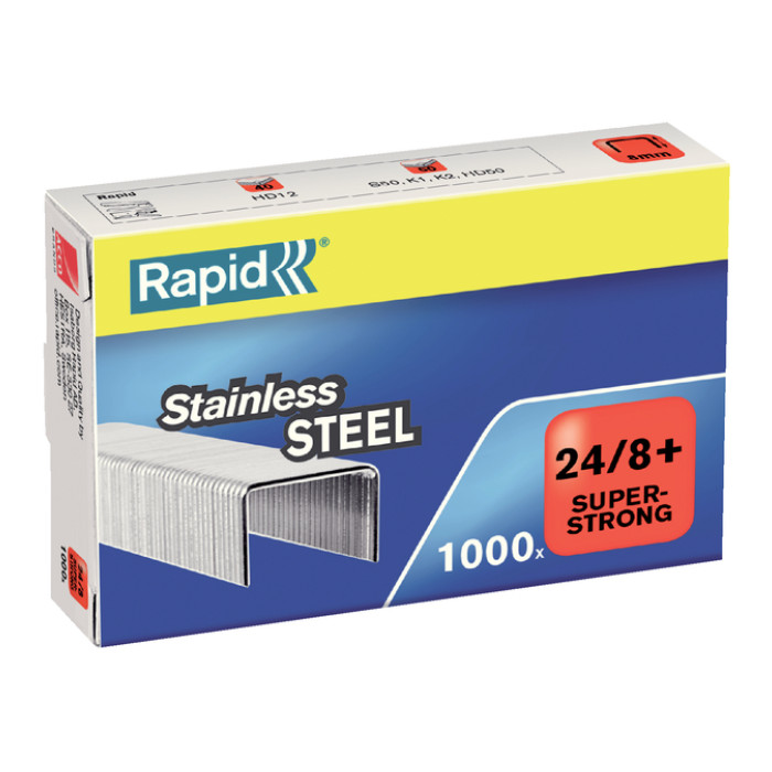 Nieten Rapid 24/8 RVS superstrong 1000 stuks