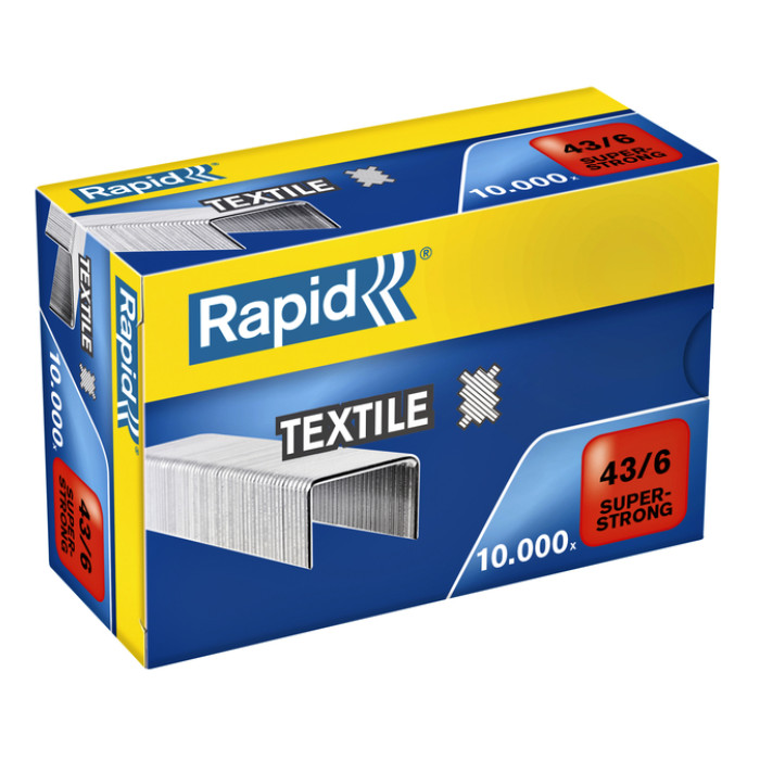 Nieten Rapid 43/6 textiel gegalvaniseerd strong 10000 stuks