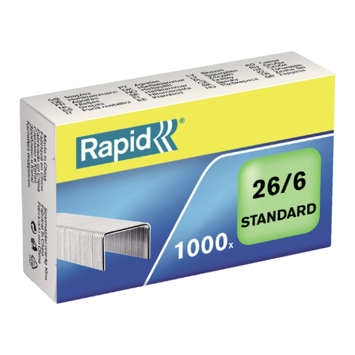 Nieten Rapid 26/6 gegalvaniseerd standaard 1000 stuks