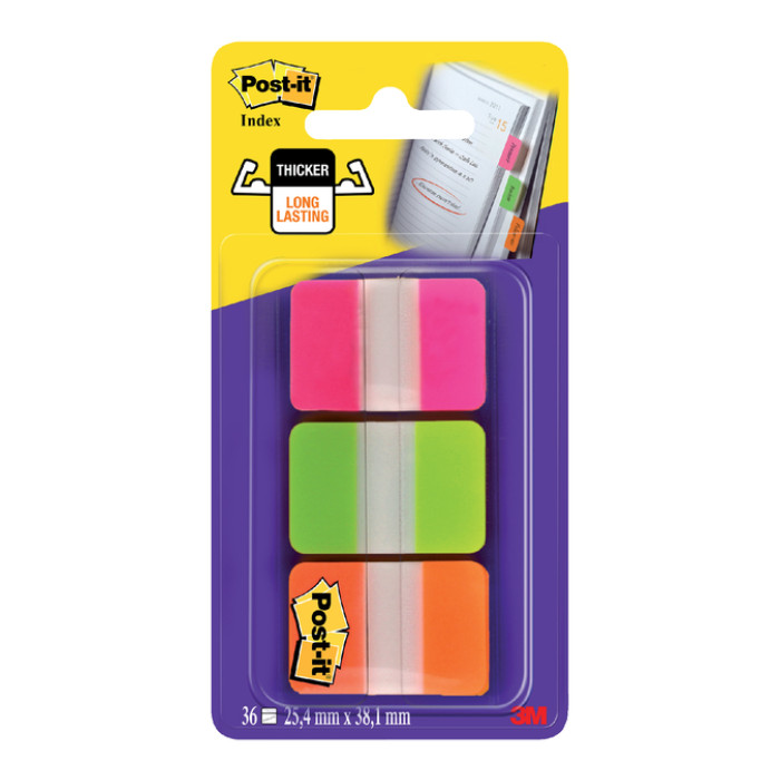 Indextabs Post-it 686GOT 25.4x38mm strong roze en groen 36 tabs