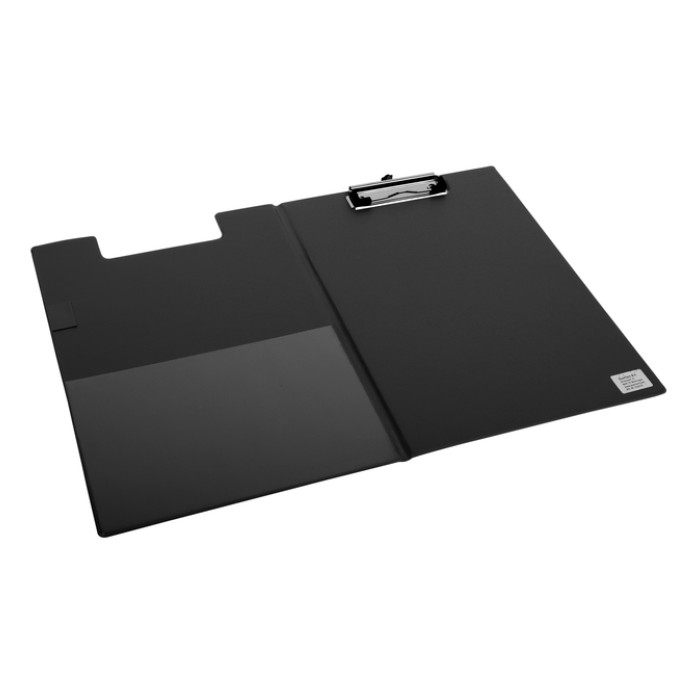 Klembordmap Quantore A4 staand zwart met 100mm klem + penlus