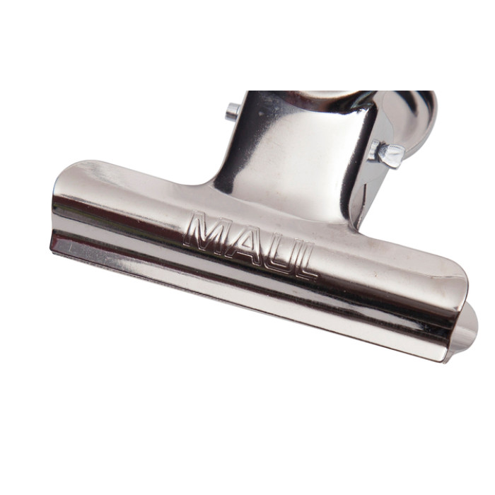 Papierklem MAUL Bulldog 50mm capaciteit 20mm zilver 10 stuks