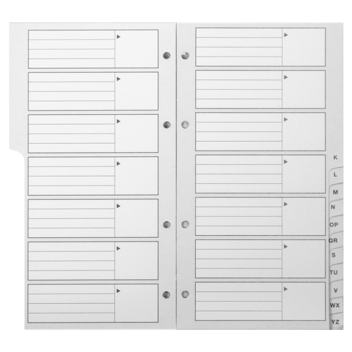 Telefoonregister navulling Kangaro A-Z 200x100mm 4-rings