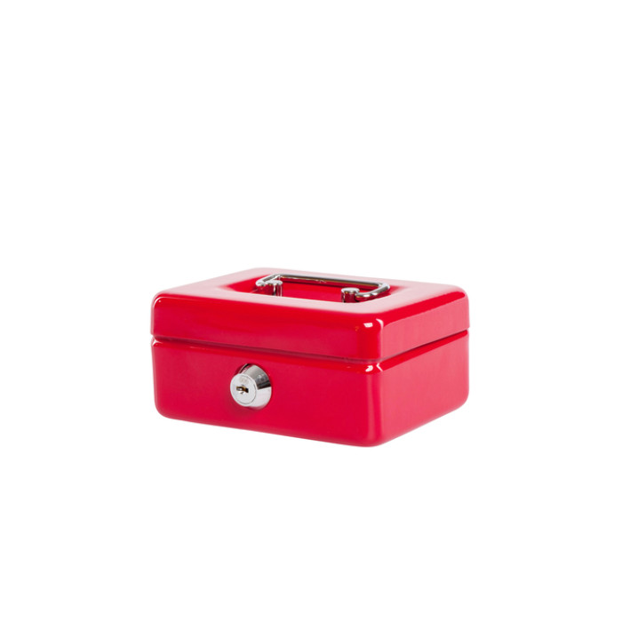 Geldkist MAUL met muntgleuf en slot 125x95x60mm rood