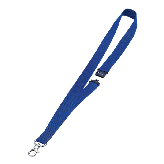 Textielkoord Durable 8137 met karabijnhaak donkerblauw