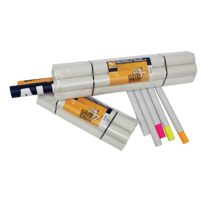 Verzendkoker CleverPack A0 850x50x1.5 met doppen wit pak à 5 stuks