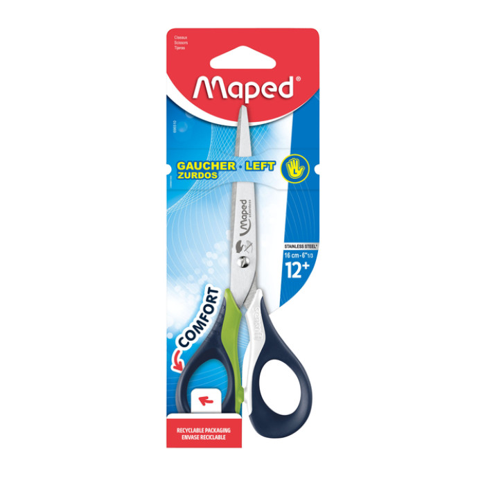 Schaar Maped Sensoft 16cm linkshandig assorti