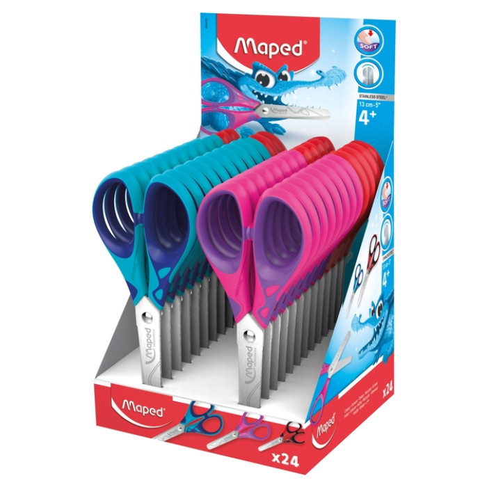 Kinderschaar Maped Essentials Soft 13cm display á 24 stuks assorti