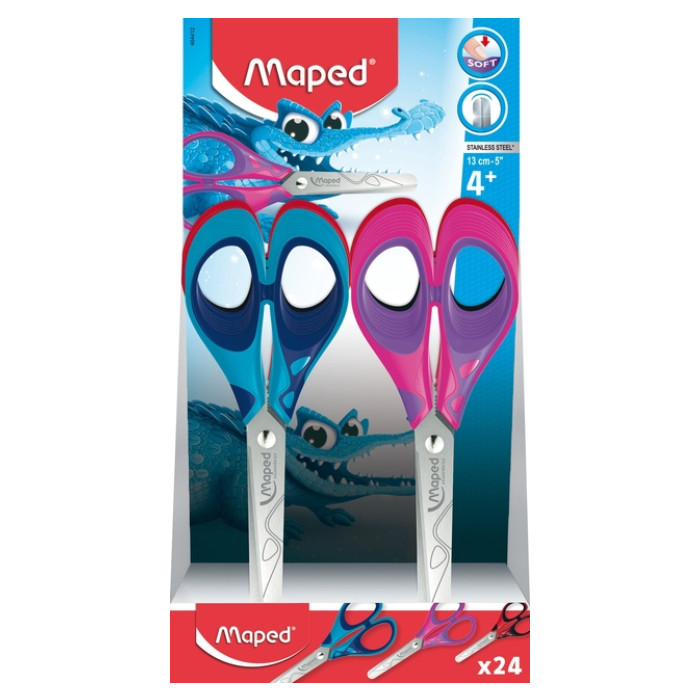 Kinderschaar Maped Essentials Soft 13cm display á 24 stuks assorti