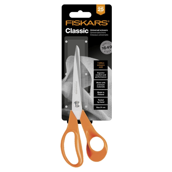 Schaar Fiskars Classic universeel 21cm oranje