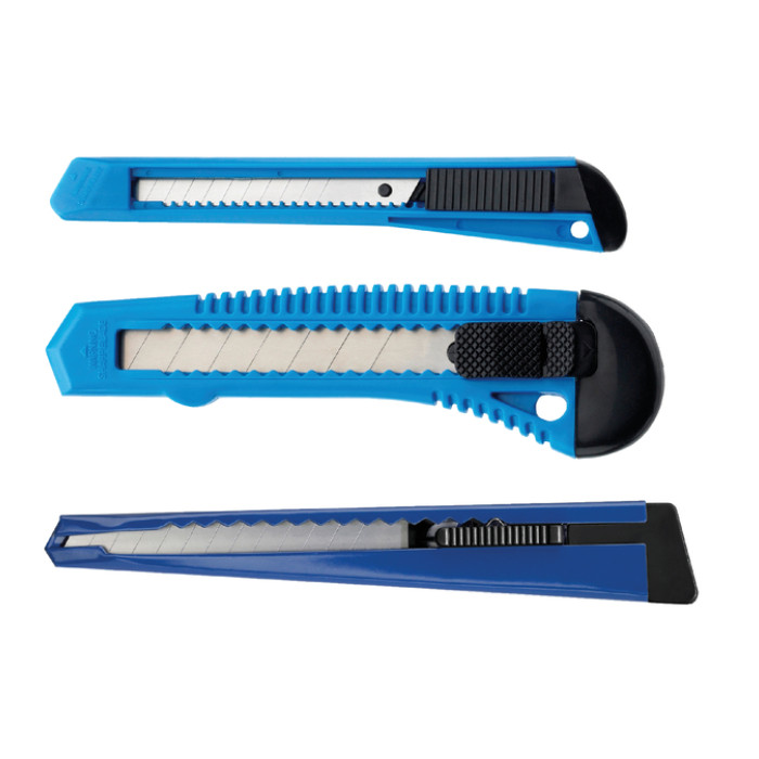 Snijmes Westcott Office 9mm met schuifsluiting blauw