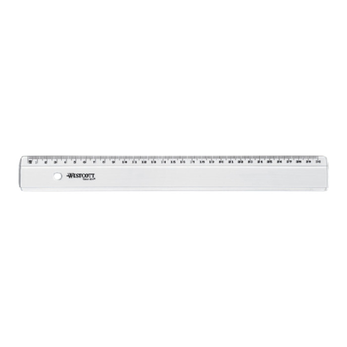 Liniaal Westcott basic kunststof 30cm transparant