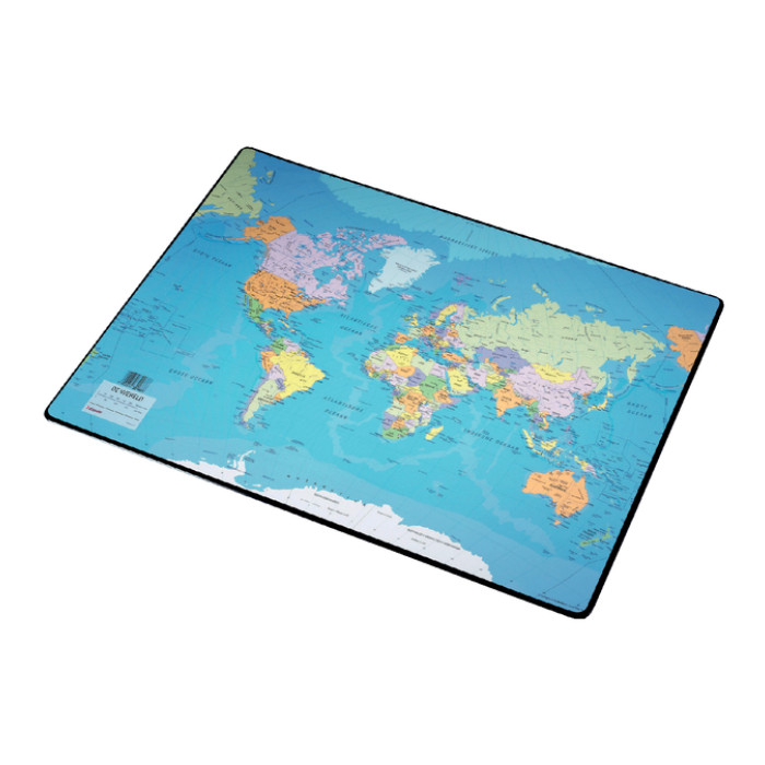 Onderlegger Esselte 40x53cm met wereldkaart Nederlands