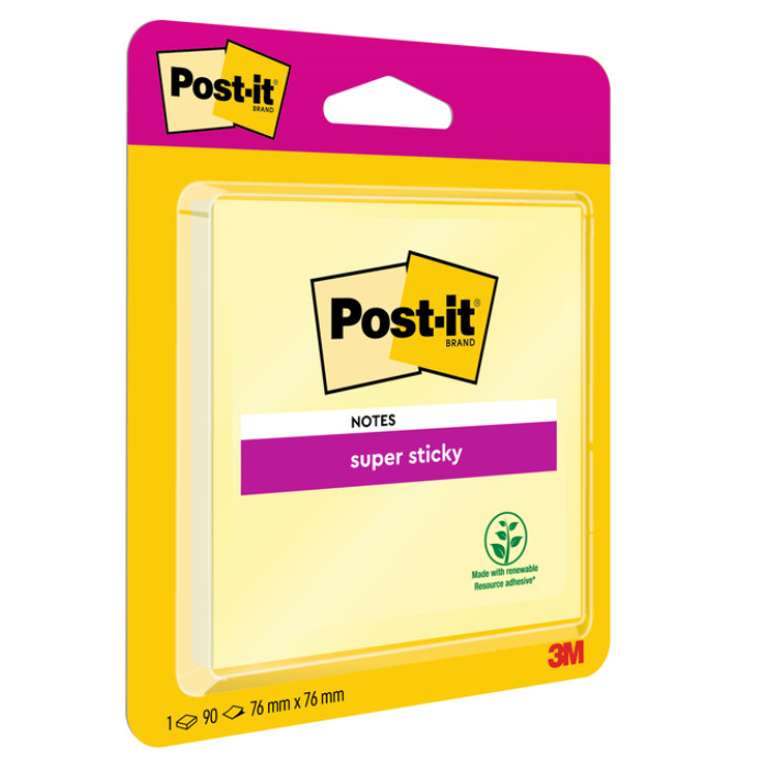 Memoblok Post-it 6920 Super Sticky 76x76mm geel