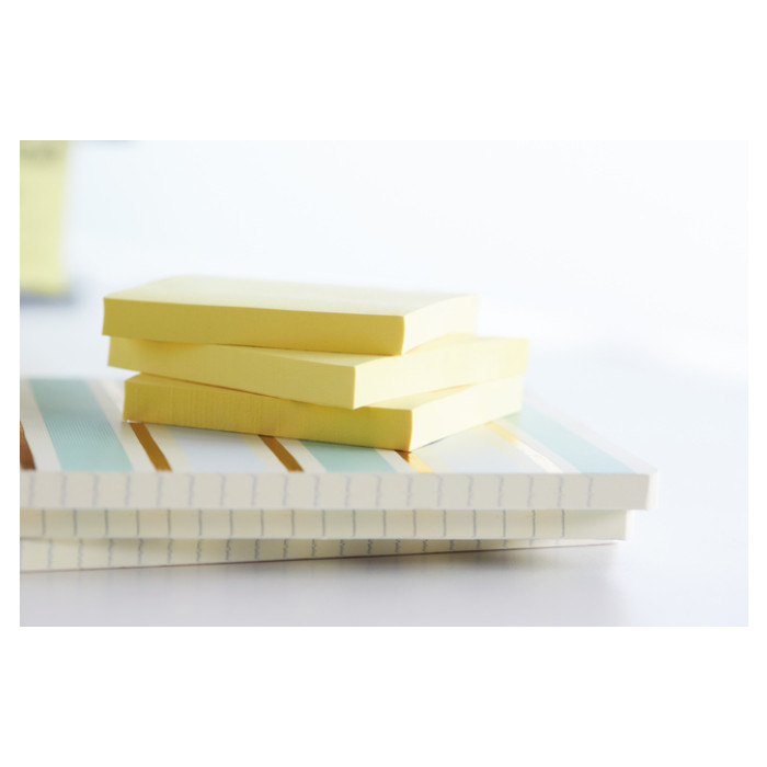 Memoblok Post-it 655 76x127mm recycled geel 16x100 vel