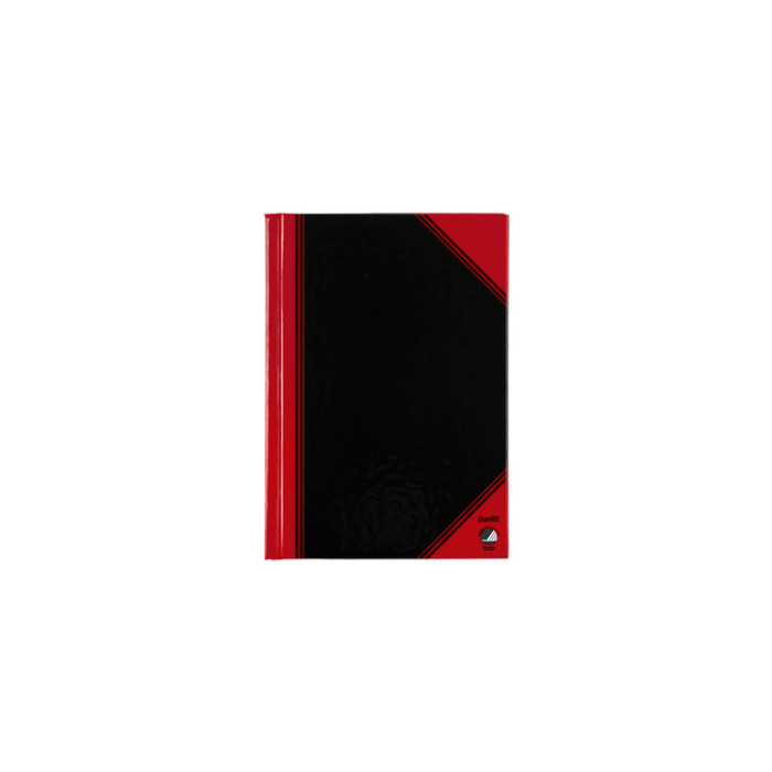Notitieboek Bantex zwart/rood A6 lijn 70gr 96vel